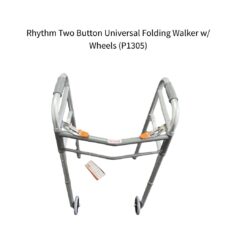 Rhythm Two Button Universal Folding Walker w/ Wheels (P1305)