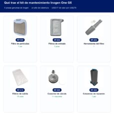 Contenido del kit de mantenimiento para Inogen One G5: 6 piezas genuinas de Inogen etiquetadas