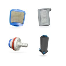 Inogen Rove 6 maintenance kit parts: particle filter, intake filters, cannula barb and columns