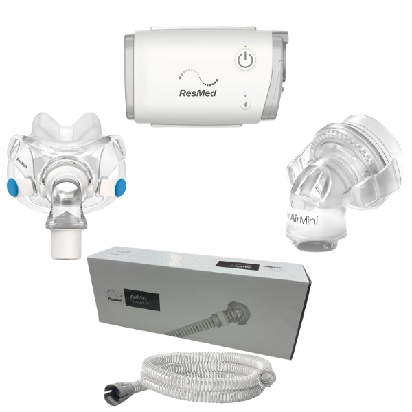 ResMed AirMini with AirFit F30 full face mask ready-to-use travel CPAP kit