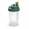 Bubble humidifier bottle for oxygen concentrator with green cap and MAX refill markings