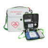 LIFE StartSystem emergency oxygen case shown open with regulator, oxygen cylinder and CPR mask beside the closed carry case