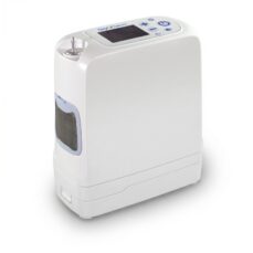OxyGo NEXT portable oxygen concentrator, front three-quarter view on white background