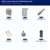 Inogen One G5 Maintenance Kit contents: 6 genuine Inogen parts labeled