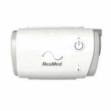AirMini AutoSet travel CPAP machine, compact white unit, front view