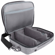 AirMini travel case open, showing compartments