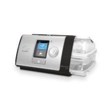 BPAP AirCurve 10 ST-A con humidificador, vista de tres cuartos (Usado Certificado)