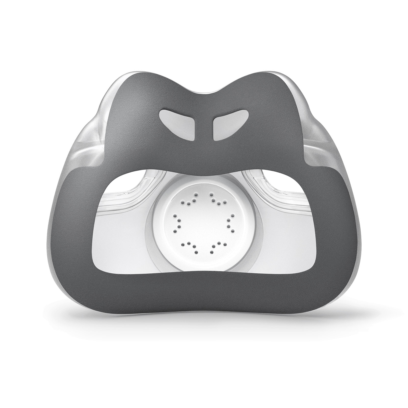 Primer plano del cojín de tela ComfiSoft de la AirTouch F30i con su disco de ventilación blanco
