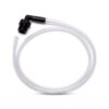 Humidifier connector tube with clear tubing and a black threaded elbow, compatible with Philips EverFlo oxygen concentrators