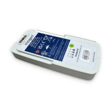 Inogen One G5 8-cell battery BA-500 showing its model label, Certified Pre-Owned